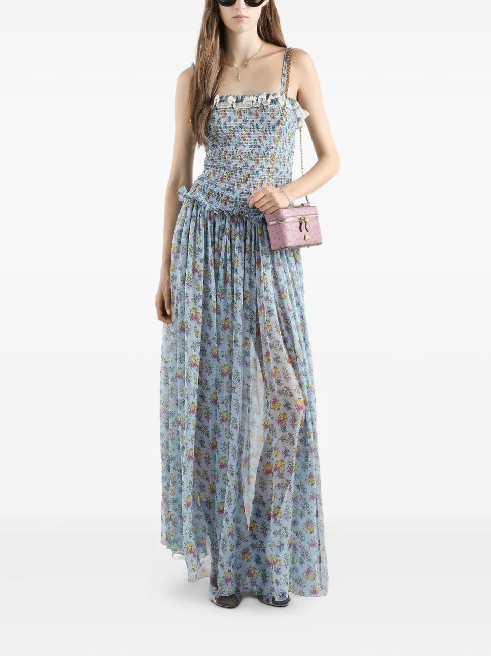 ruffled floral dress