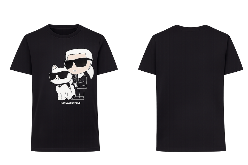 Karl Lagerfeld Women's Black Ikonik Karl & Choupette T-Shirt
