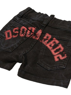 print denim shorts