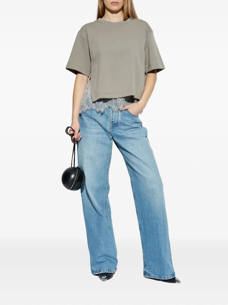 lace-trim T-Shirt