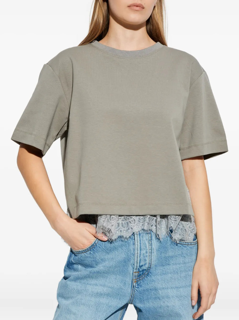 lace-trim T-Shirt