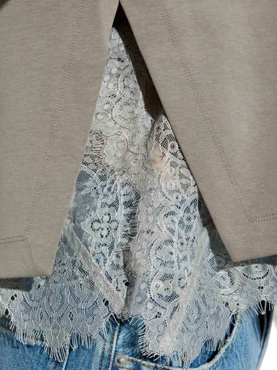 lace-trim T-Shirt