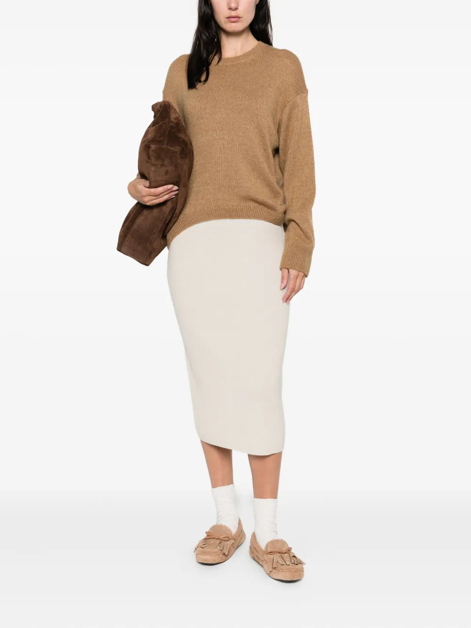 knitted midi skirt