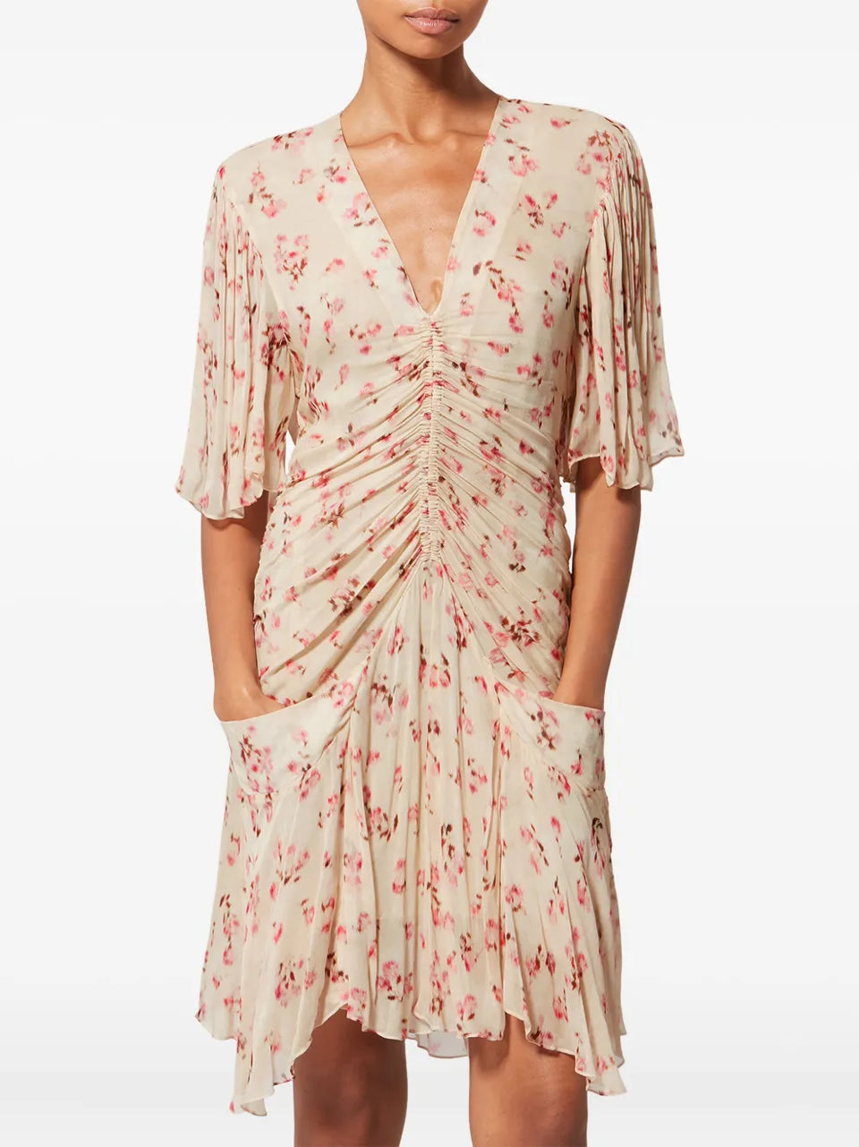 Vivienne floral-pattern midi dress