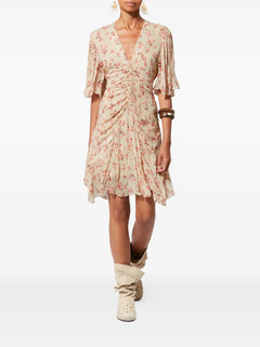 Vivienne floral-pattern midi dress