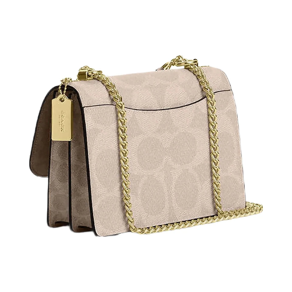 Coach Klare Crossbody Bag In Blocked Signature Canvas Signature Canvas-Gold-Sand-Tan