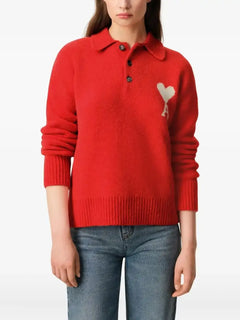 Holiday Capsule intarsia polo sweater