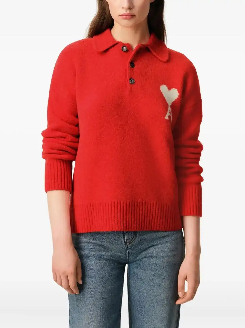 Holiday Capsule intarsia polo sweater
