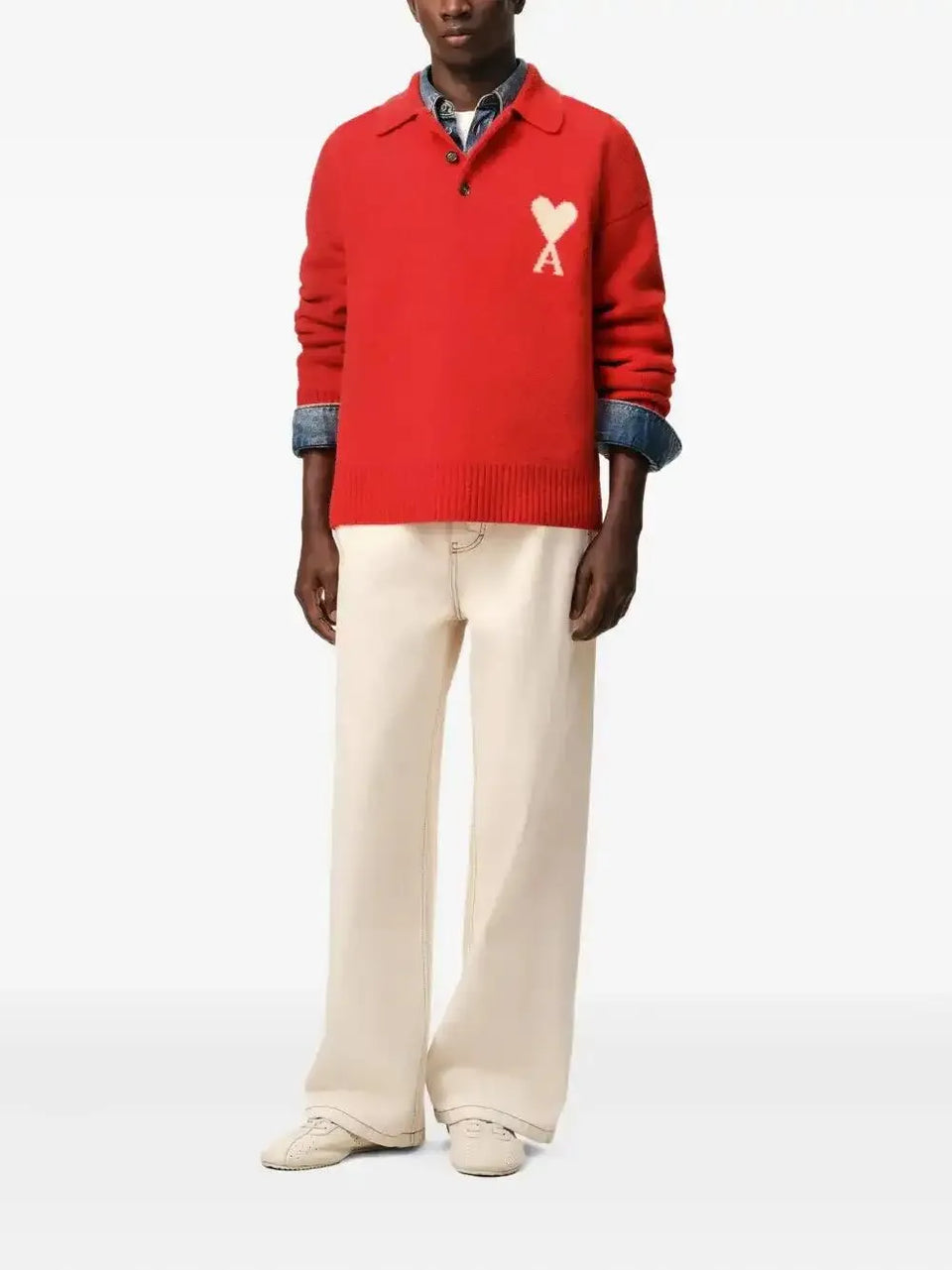 Holiday Capsule intarsia polo sweater