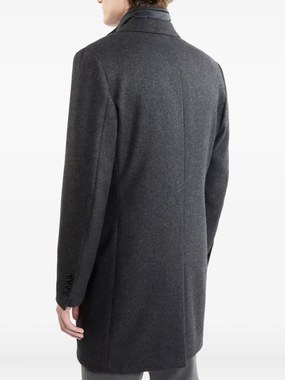 button zip wool coat