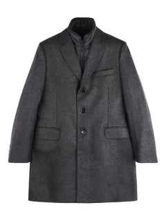 button zip wool coat