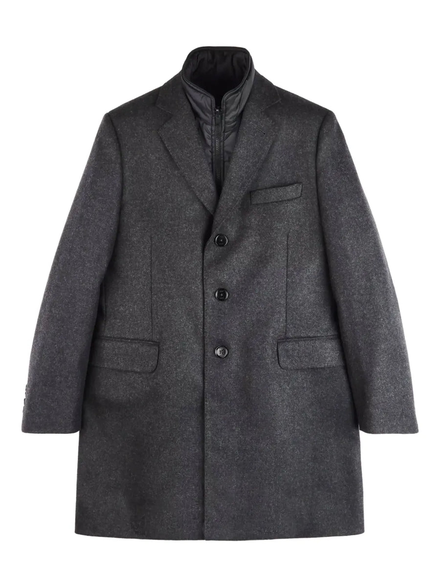 button zip wool coat