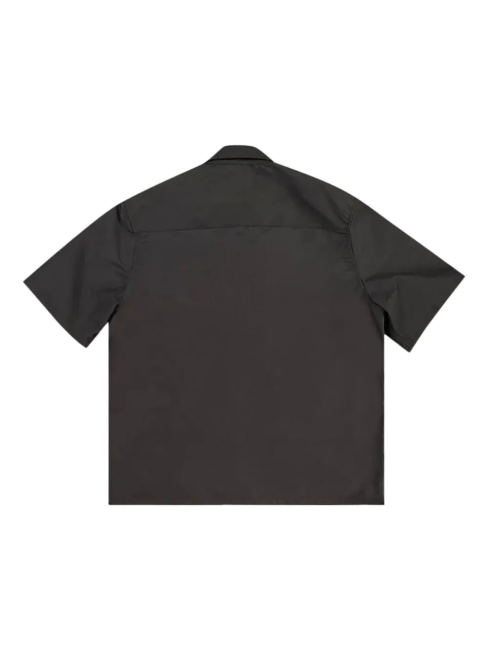 zip-up leather-pockets shirt