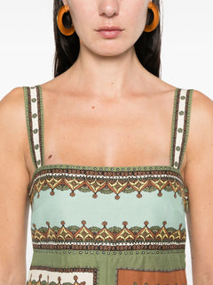 Contina square-neck midi dress