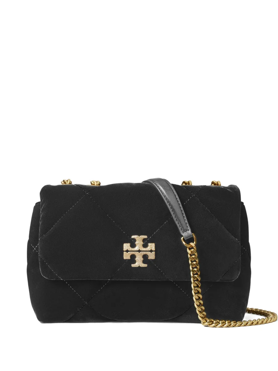 small Kira diamond-quilted velvet shoulder bag