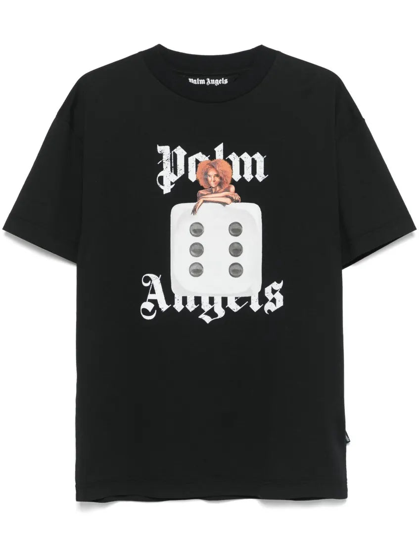 Palm Angels Black Logo Dice T-Shirt