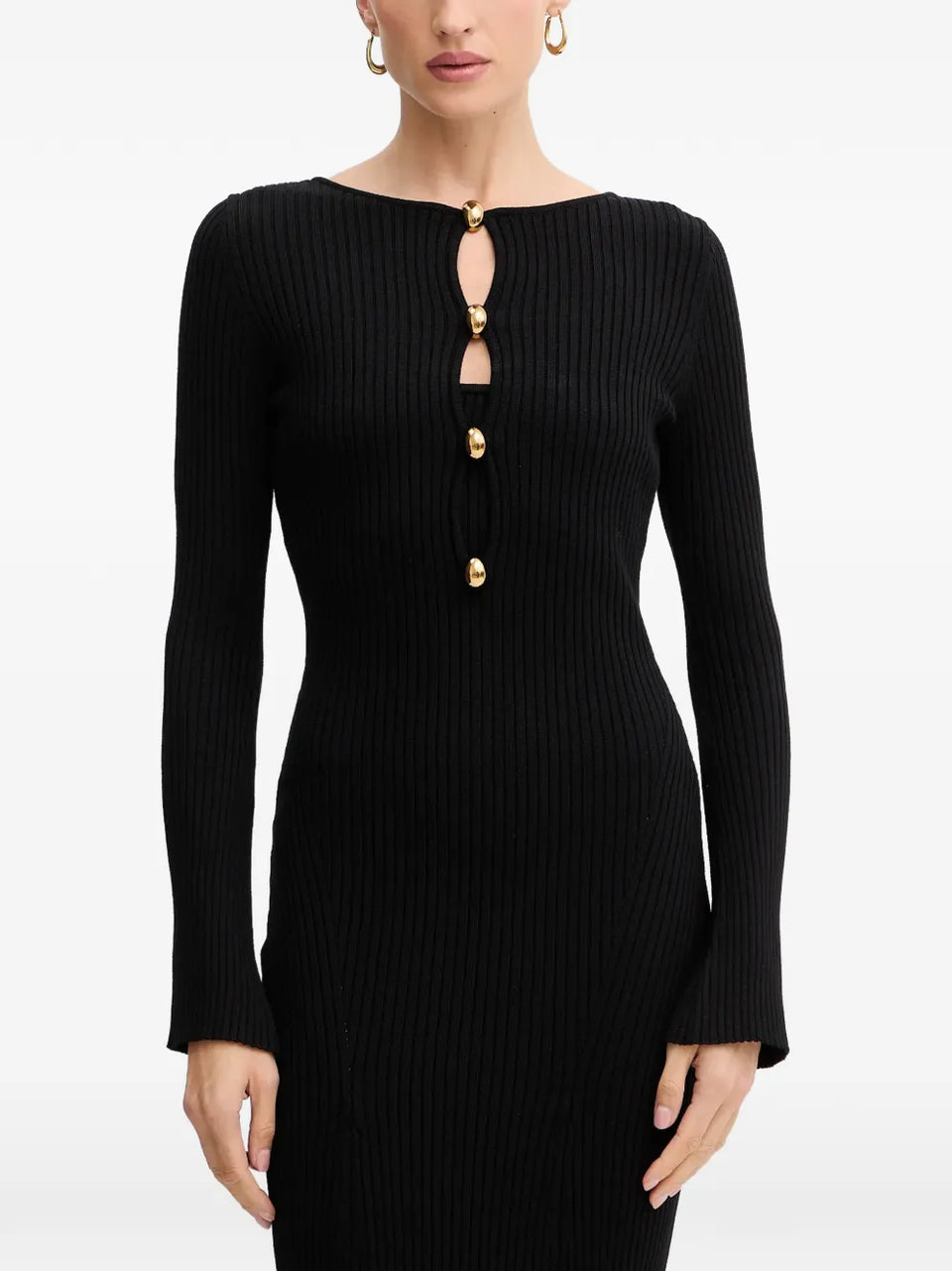 buttoned midi dress