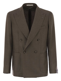 double-breasted patch-pocket blazer