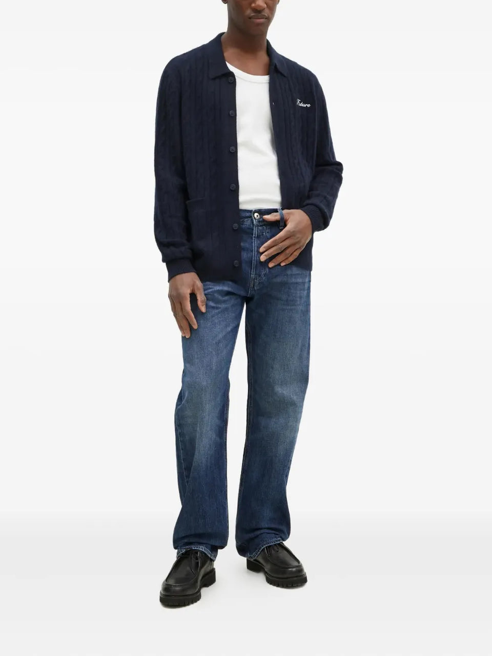 cable-knit cashmere cardigan