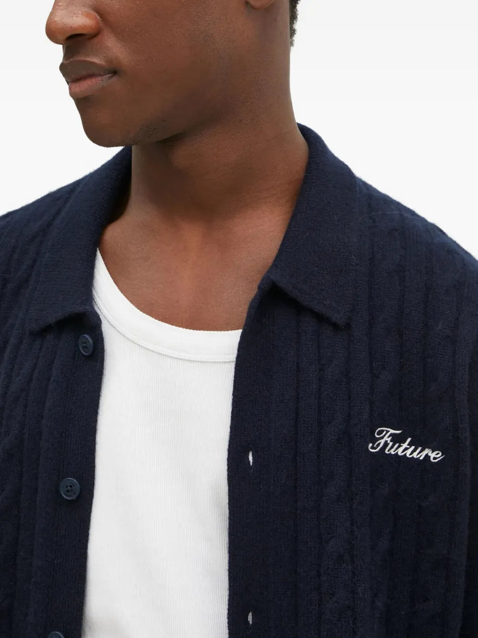 cable-knit cashmere cardigan