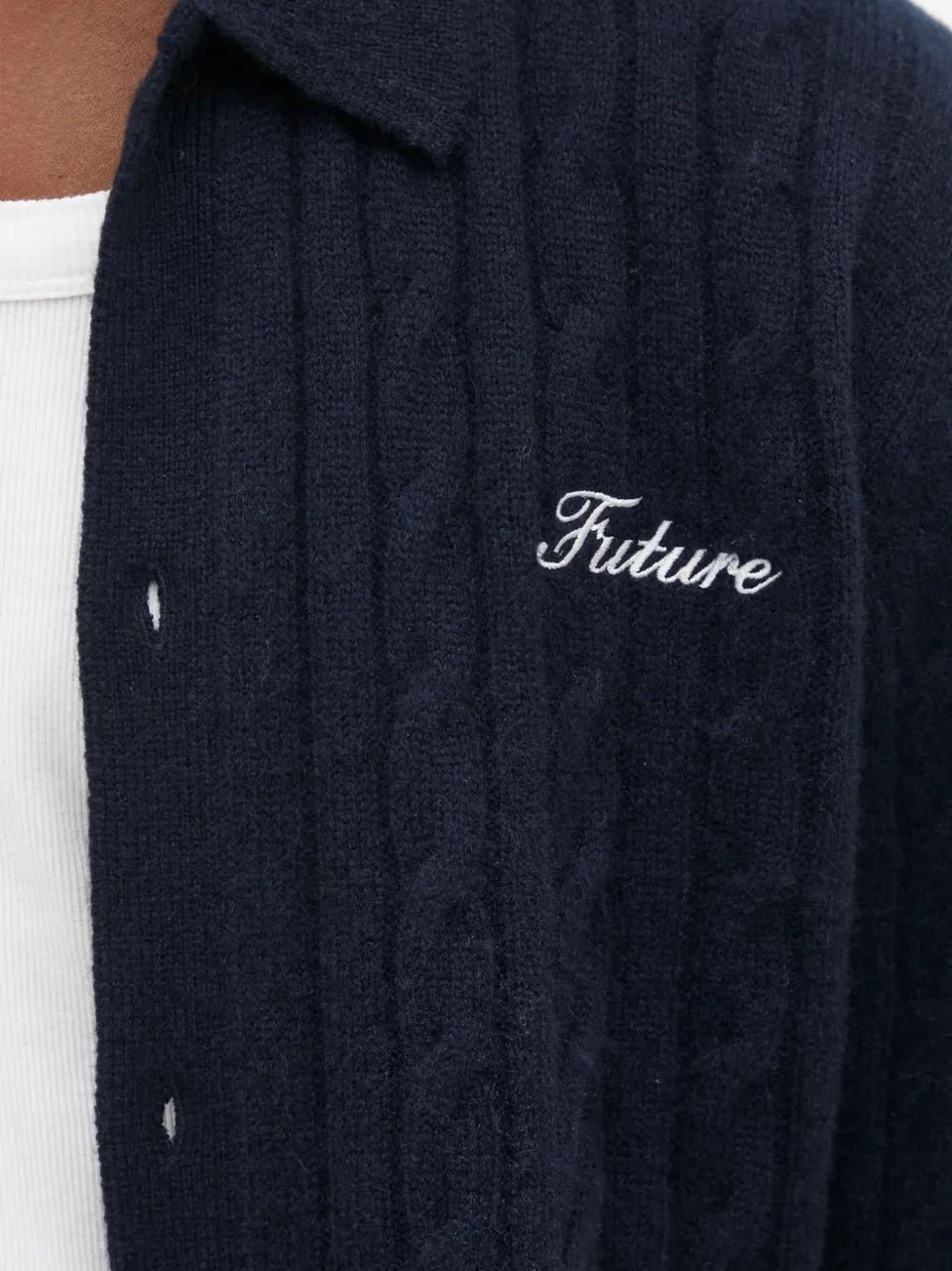 cable-knit cashmere cardigan