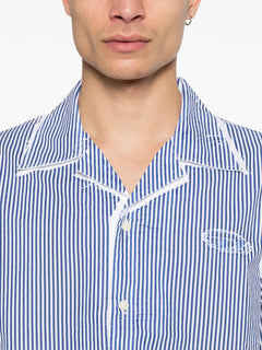striped revere collar shirt