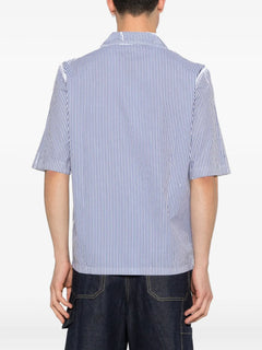 striped revere collar shirt