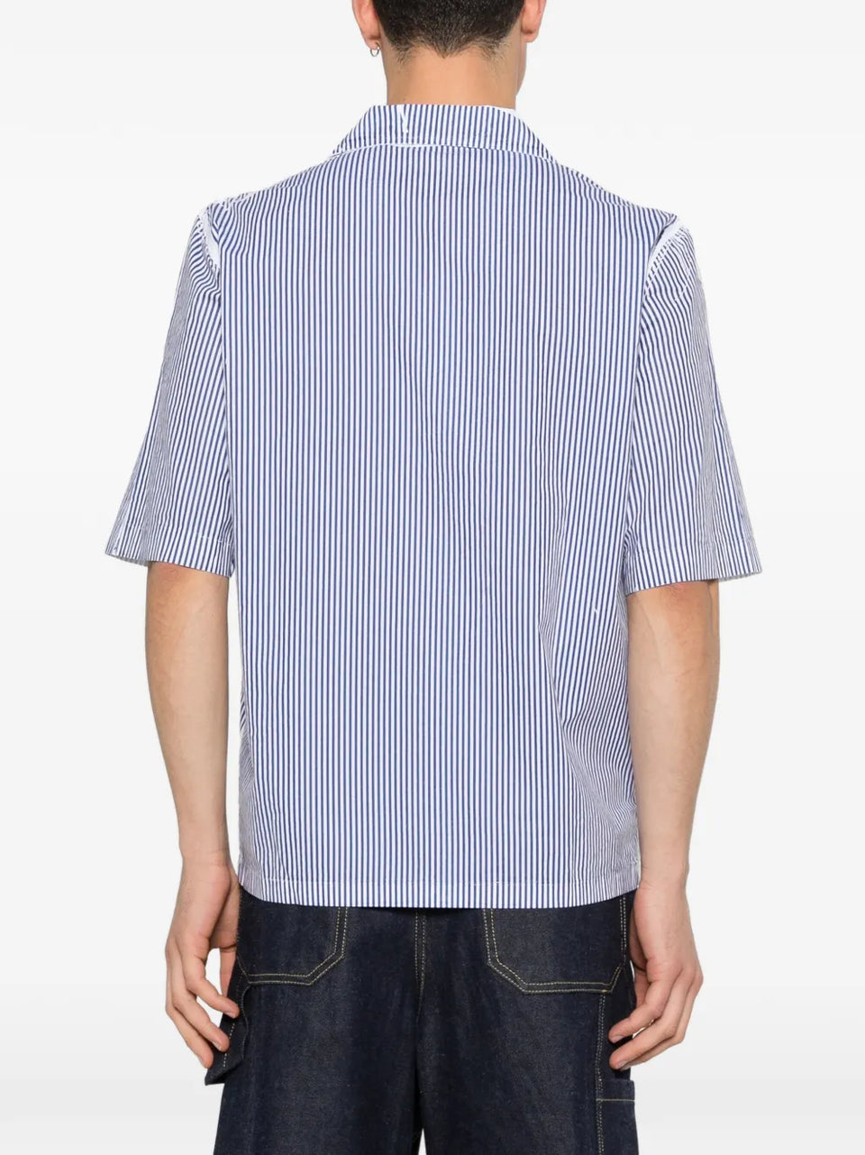 striped revere collar shirt