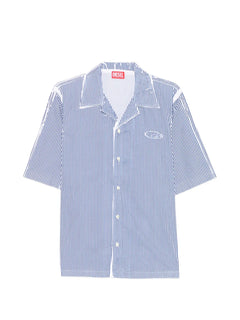 striped revere collar shirt
