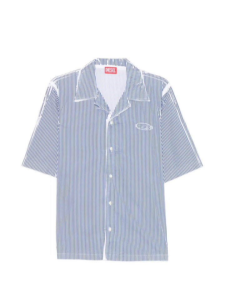 striped revere collar shirt