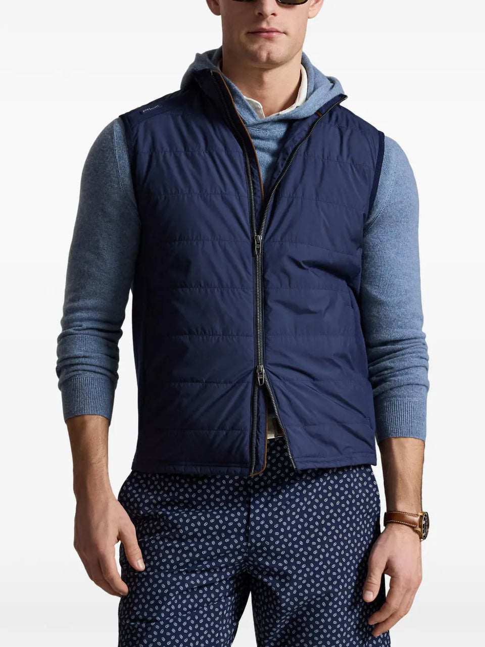 woven zip vest