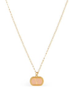 logo-pendant necklace