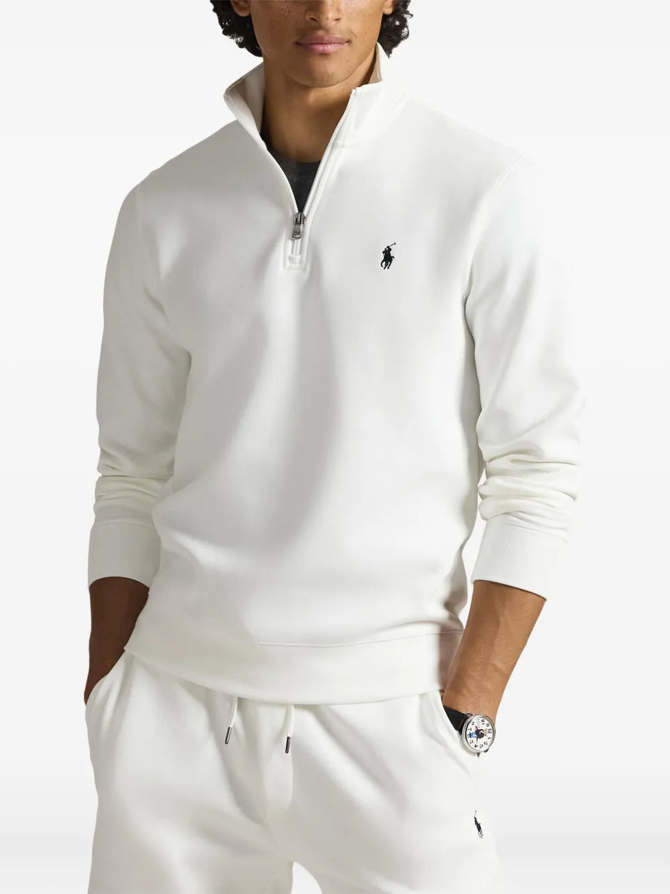 Double-knit quarter-zip pullover