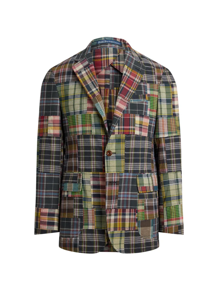 plaid patchwork blazer