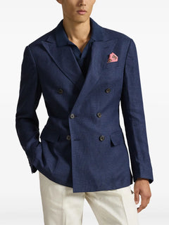 Glen plaid double-breasted blazer