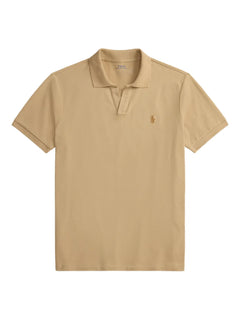 Johnny-collar embroidered T-Shirt