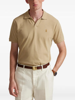 Johnny-collar embroidered T-Shirt