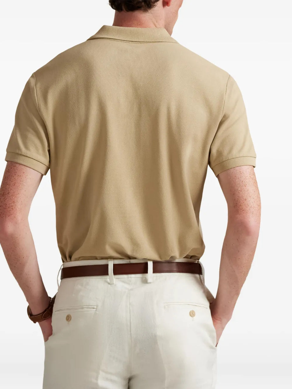 Johnny-collar embroidered T-Shirt