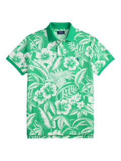 tropical-print polo shirt