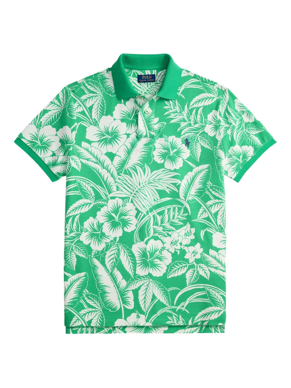 tropical-print polo shirt