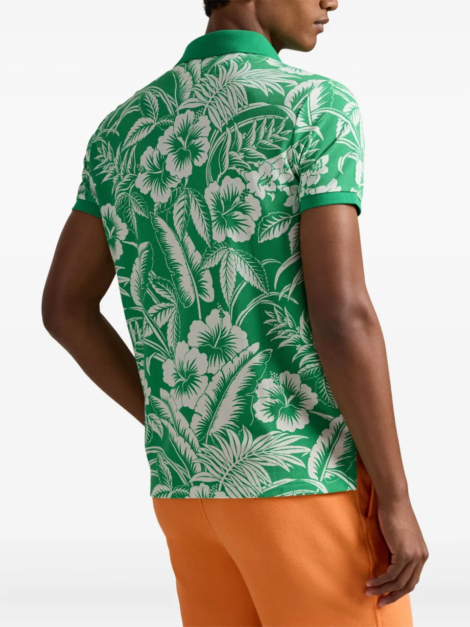tropical-print polo shirt