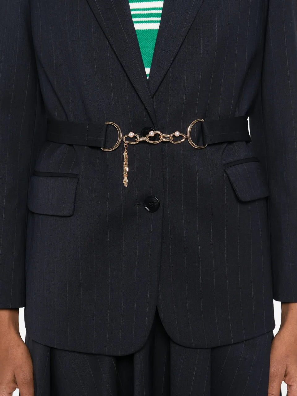 pinstripe single-breasted blazer