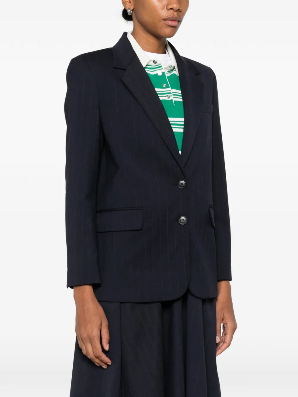 pinstripe single-breasted blazer