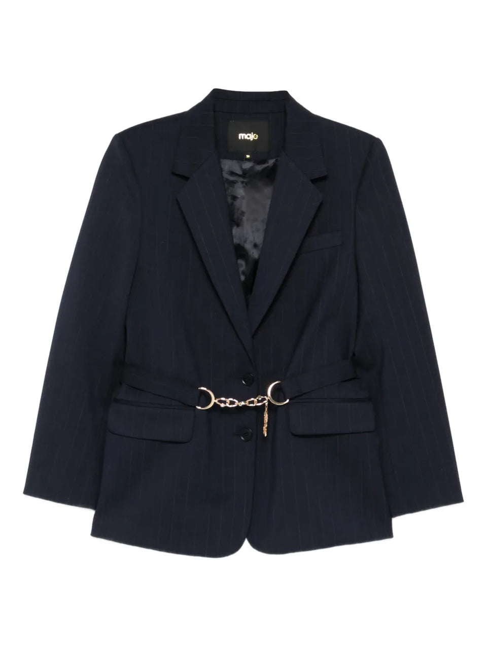 pinstripe single-breasted blazer