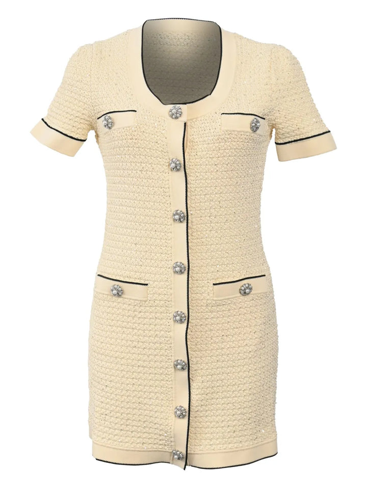 sequin knitted mini dress