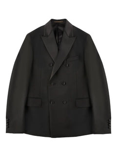flap pocket wool double-breasted blazer