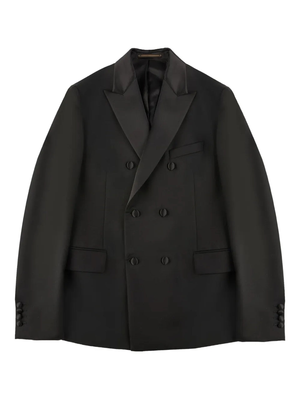 flap pocket wool double-breasted blazer