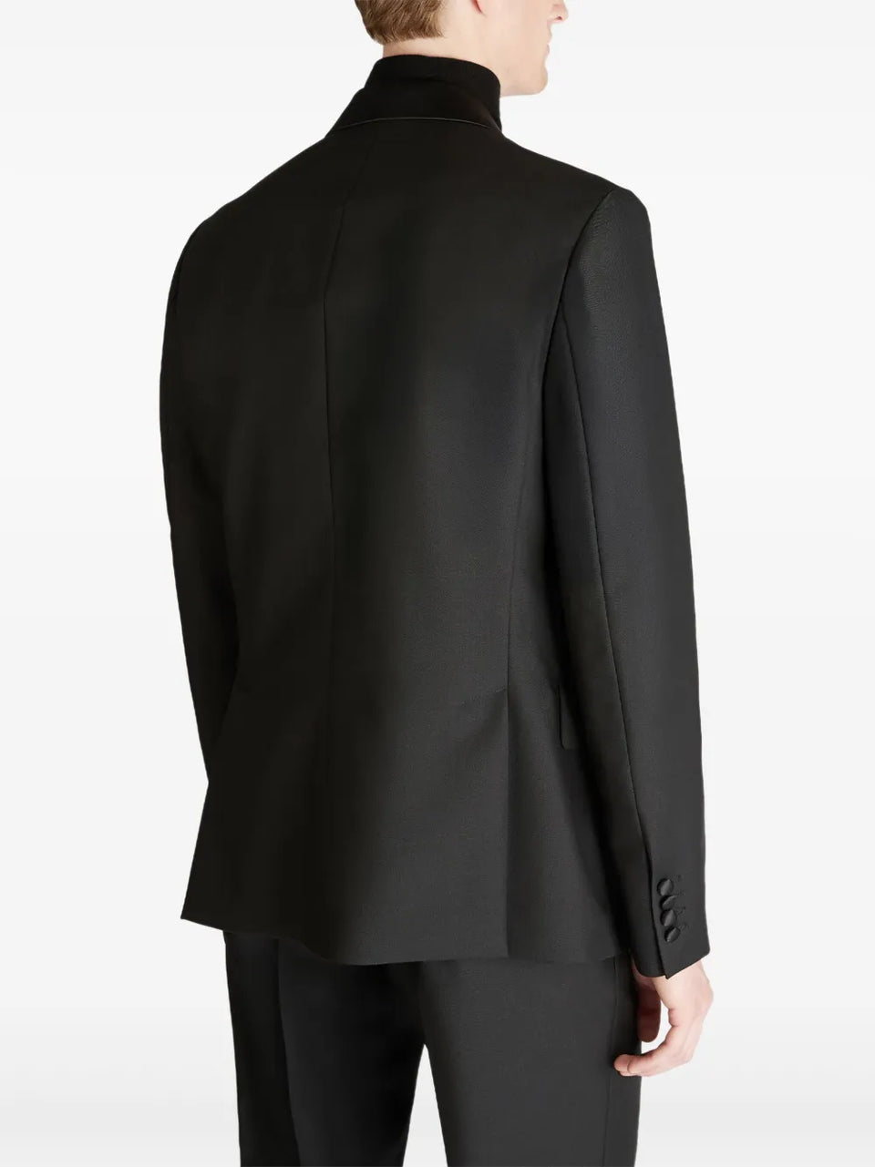 flap pocket wool double-breasted blazer