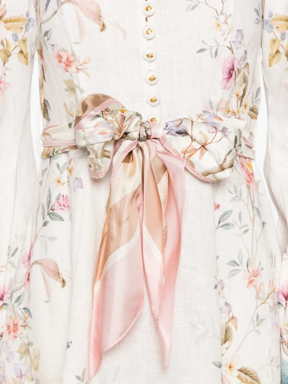 Rebellion button floral-print midi dress