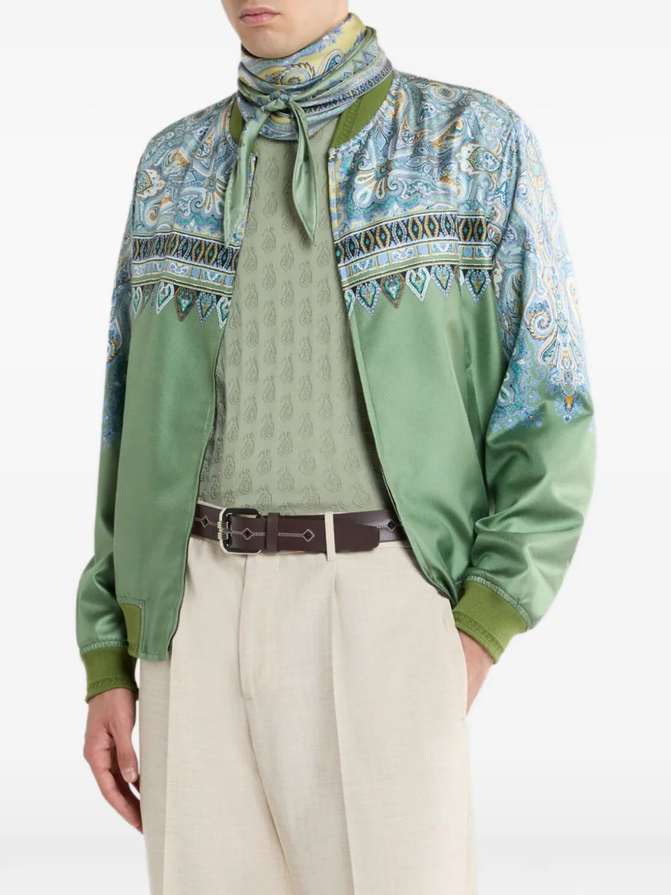 paisley-print bomber jacket